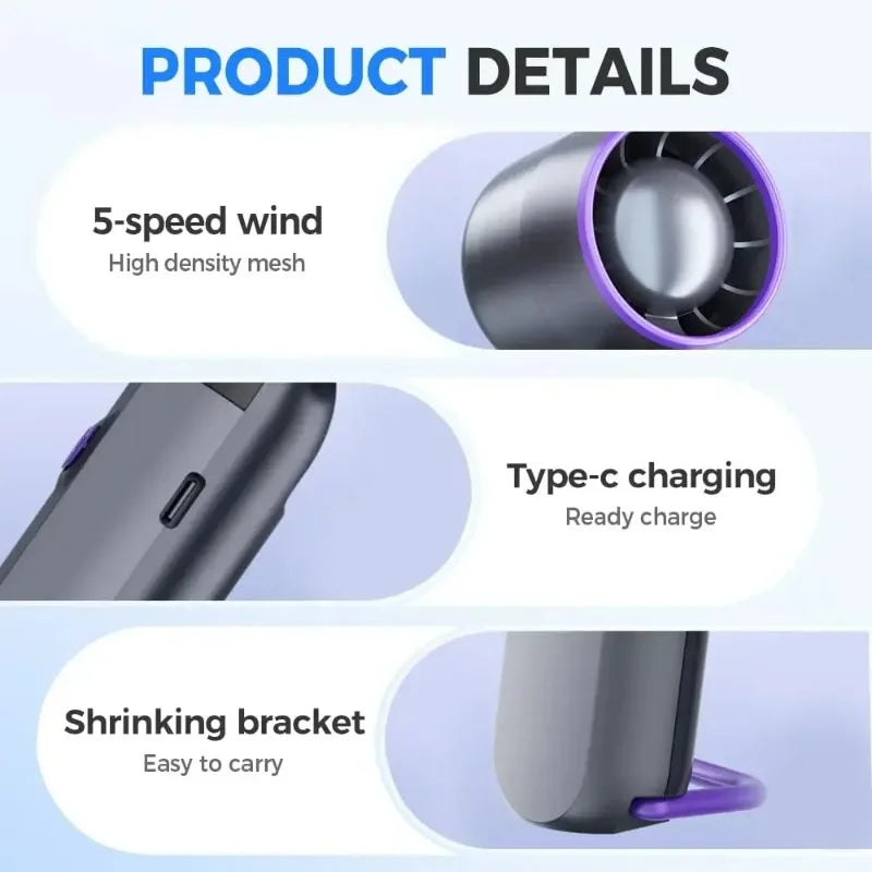 Portable Foldable Handheld USB Rechargeable Fan