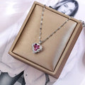 Ocean Heart Crystal Pendant Necklace